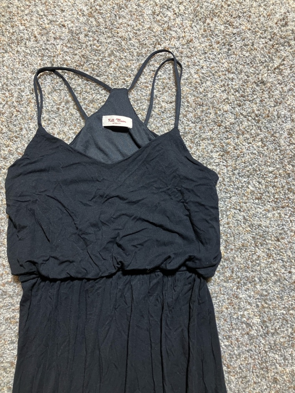 Black Maternity Spaghetti Strap Maxi Dress